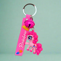 Pink Pony PVC Keychain with Bell – Sweet Bag Charm