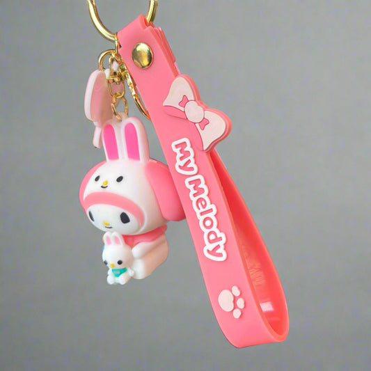 My Melody 3D PVC Keychain with Strap - High Quality Keyring - Project M Shop