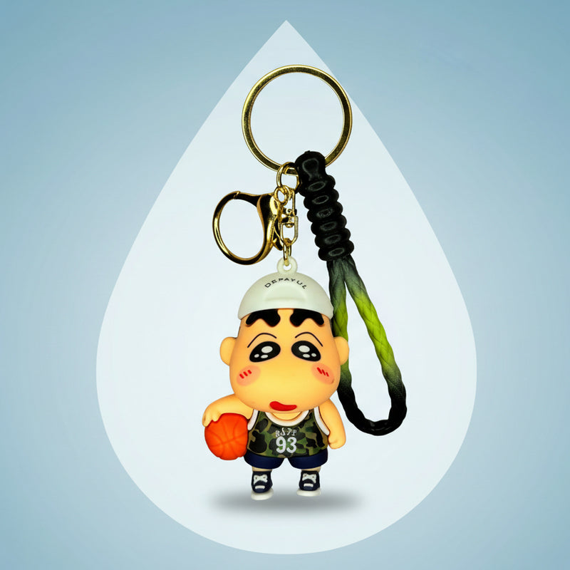Shin-chan Football Keychain - Premium PVC Design with Red Football - Project M Shop