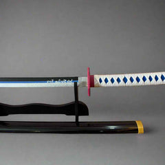 Giyuu Blue Wooden Sword - Anime Wooden Katana from Demon Slayer for Collectors