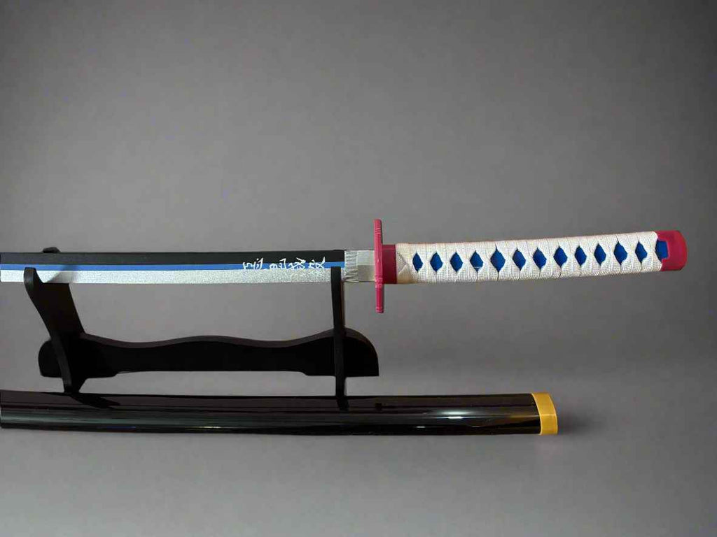Giyuu Blue Wooden Sword - Anime Wooden Katana from Demon Slayer for Collectors
