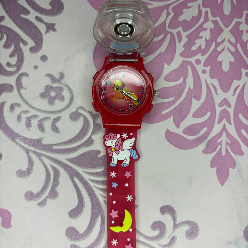Cartoon style spinning and glowing analog watches for kids - 1 Piece (Random Color) - Project M Shop