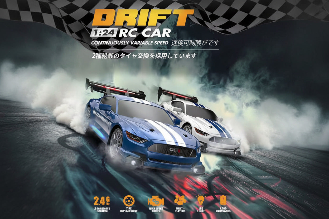 GTR 1:24 Stunt Racing Drift 20km/h High Speed Remote Control RC Car With Extra Tires - Project M Shop