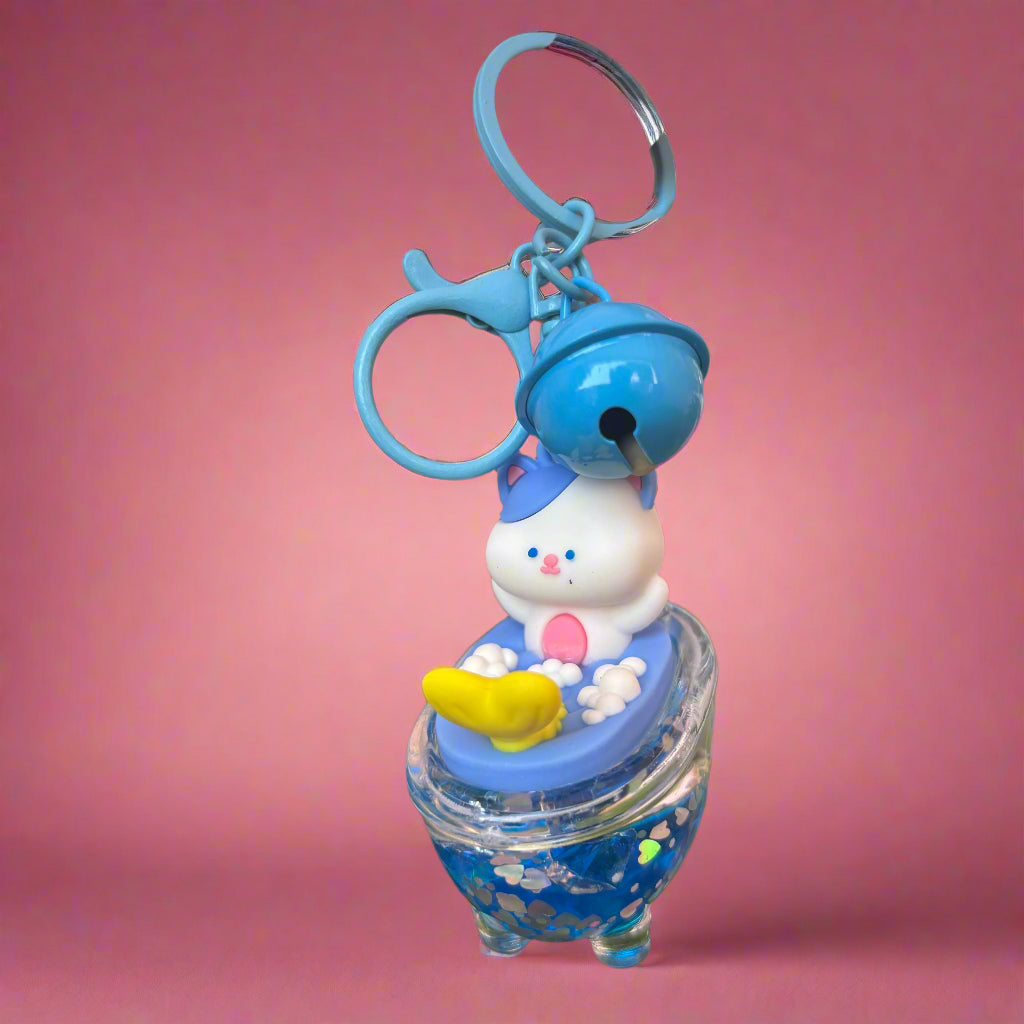 Cinnamoroll Acrylic Keychain with Bell – Glossy Charm