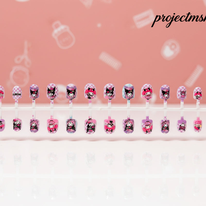 Sanrio Kuromi Nail Set with Hair Accessories for Stylish Nail Art - Project M Shop