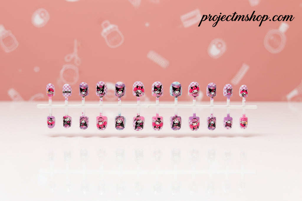 Sanrio Kuromi Nail Set with Hair Accessories for Stylish Nail Art - Project M Shop