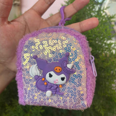 Kuromi Coin Purse Keychain - Fluffy Pouch Keychain for Cute Storage - Project M Shop