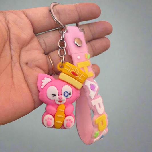 Pinkfong PVC Rubber Keychain with Bread Strap - Project M Shop