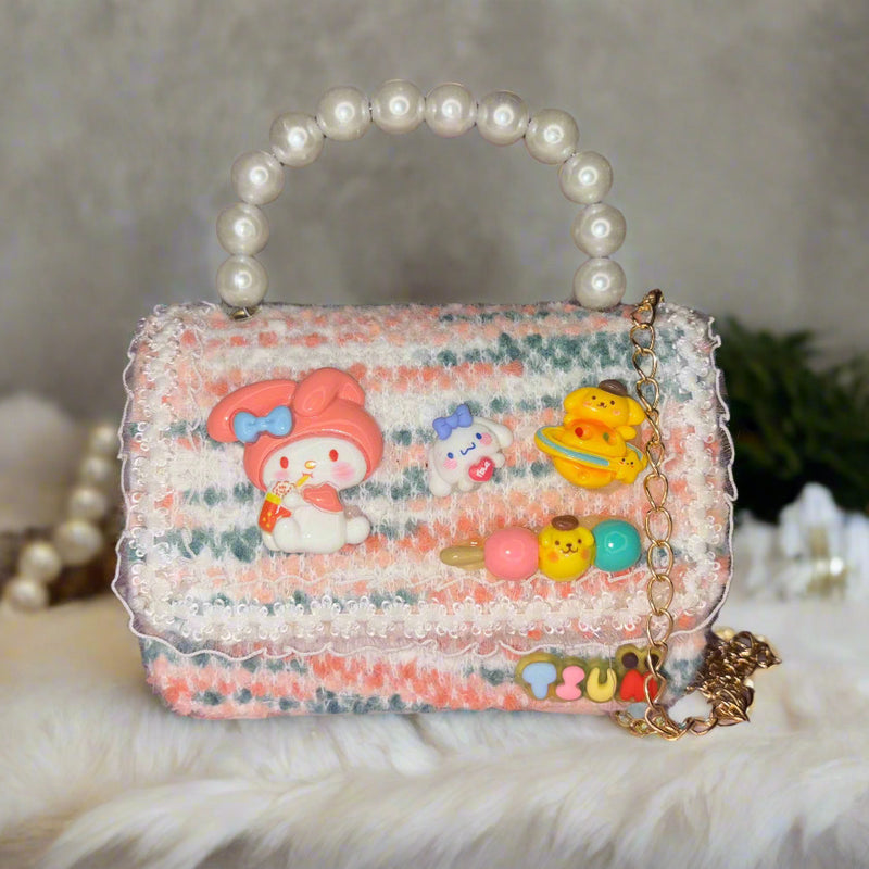 Children's Pearl Hand Sling Bag with Sanrio Cartoon and Free Keychain - Project M Shop