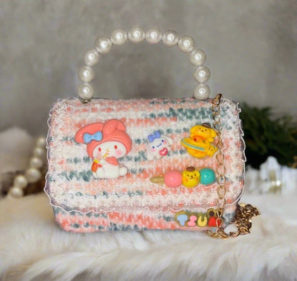 Children's Pearl Hand Sling Bag with Sanrio Cartoon and Free Keychain - Project M Shop