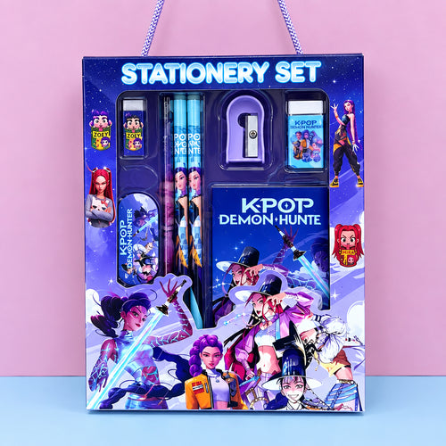 K-Pop Demon Hunter Cartoon School Supply Stationery Set | HUNTR/X Merch India