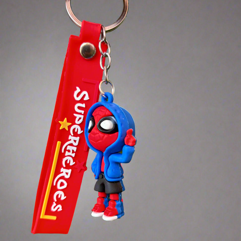 Spider-man Keychain - PVC Rubber Keychain with Strap - Project M Shop