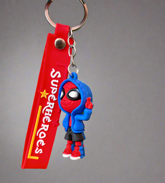 Spider-man Keychain - PVC Rubber Keychain with Strap - Project M Shop