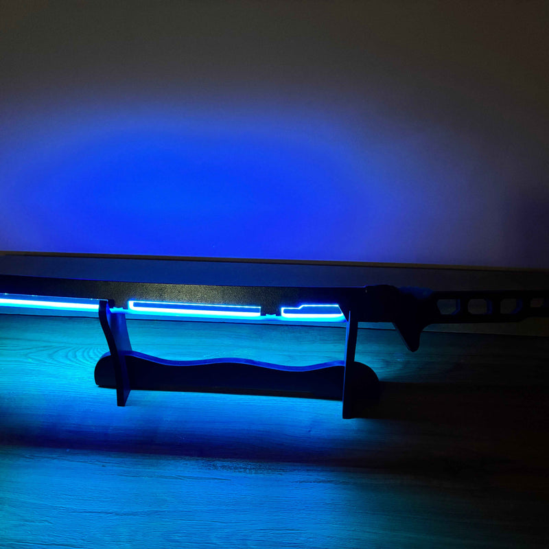 Led Light Glowing Chinese Style Katana Wooden Sword - Blue Color - Project M Shop
