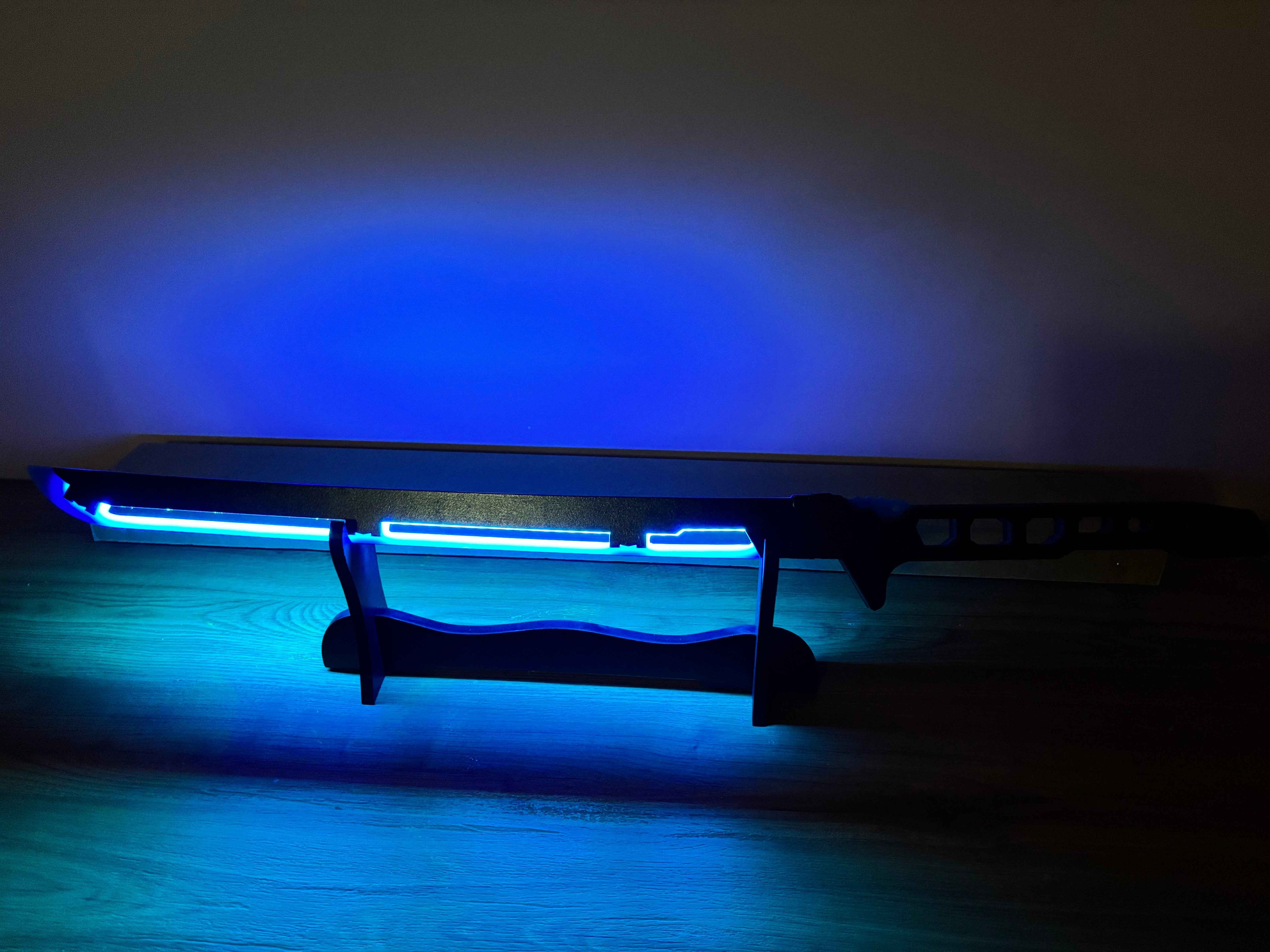 Led Light Glowing Chinese Style Katana Wooden Sword - Blue Color - Project M Shop