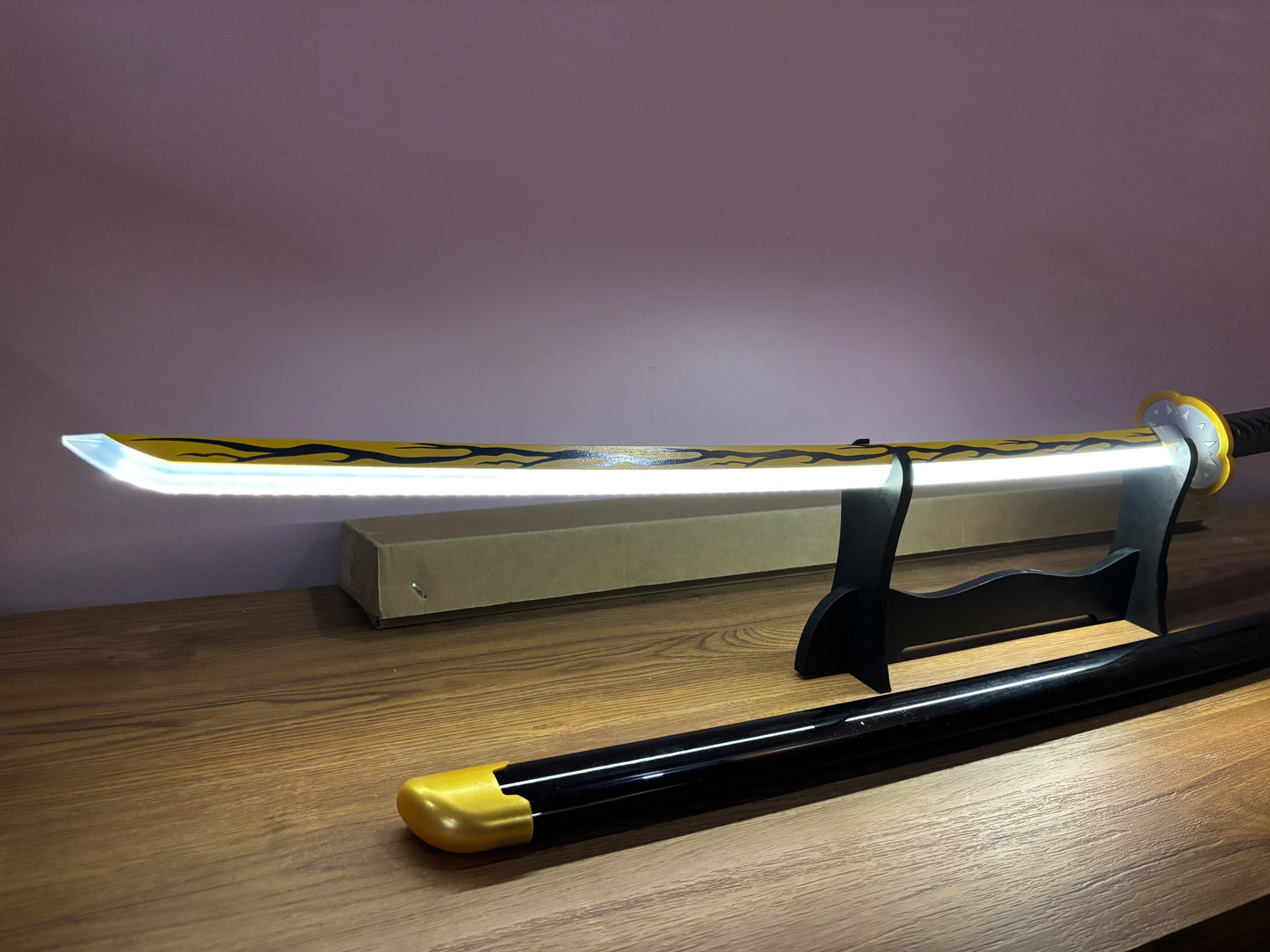 Glowing Katana Sword - Kaigaku LED Anime Cosplay Wooden Sword Inspired by Demon Slayer - Project M