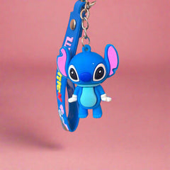 Stitch PVC Rubber Keychain with Strap Design - Project M Shop
