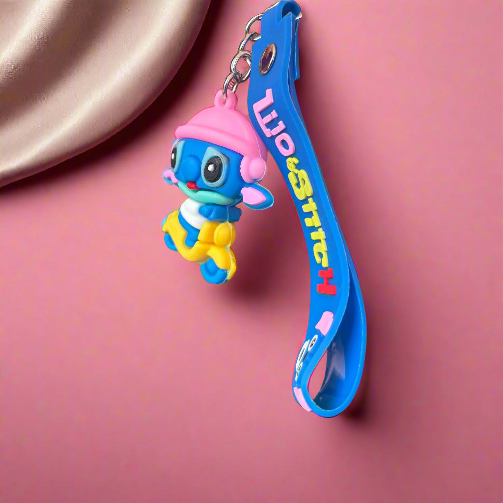 Stitch Scooter Keychain - PVC Rubber Keychain with Strap - Project M Shop