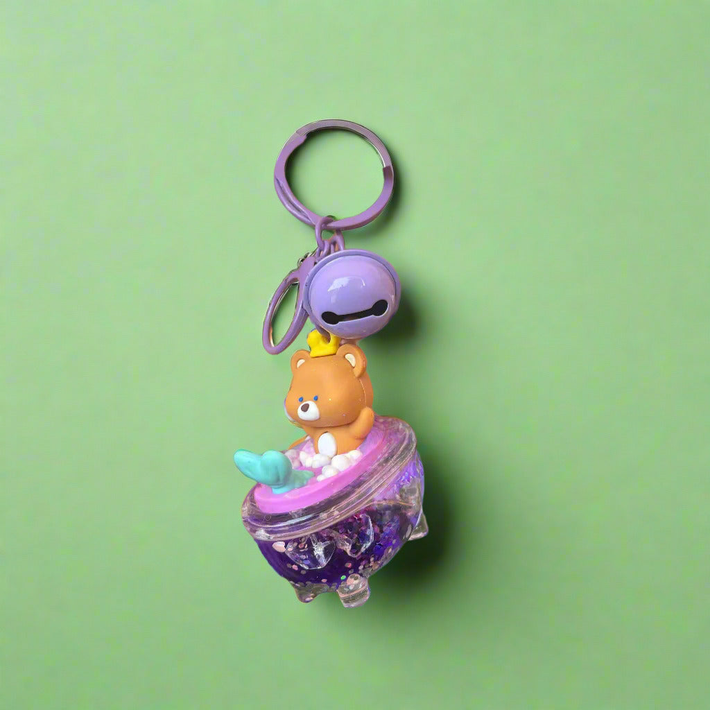 Sanrio Character Acrylic Keychain with Bell – Glossy Charm
