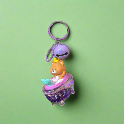Sanrio Character Acrylic Keychain with Bell – Glossy Charm