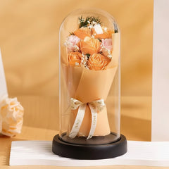 Artificial Soap Rose Acrylic Dome Glass For Valentine's day or Gifting - Project M Shop
