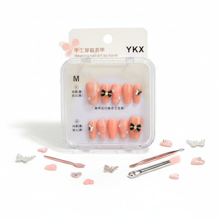 Elegant Charm Beautiful Press-On Nails for woman - Size M - Project M Shop