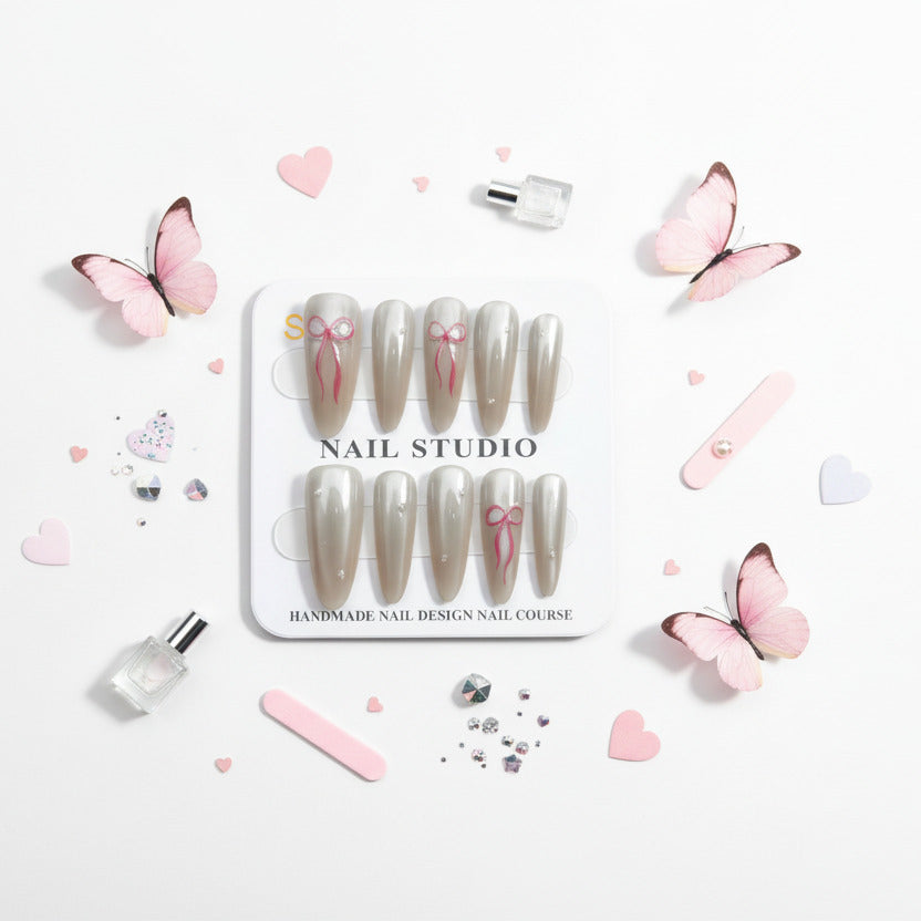 Beautiful Hair Accesories Printed Press-On Nails - Size S - Project M Shop
