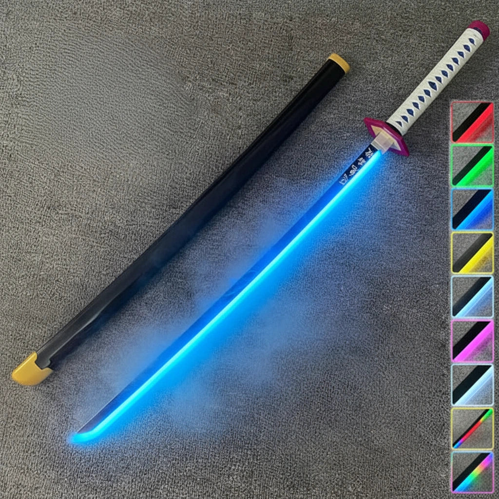 Giyu Tomioka LED Katana With Smoke - Full Length 105 CM Demon Slayer Katana with Glow And smoke