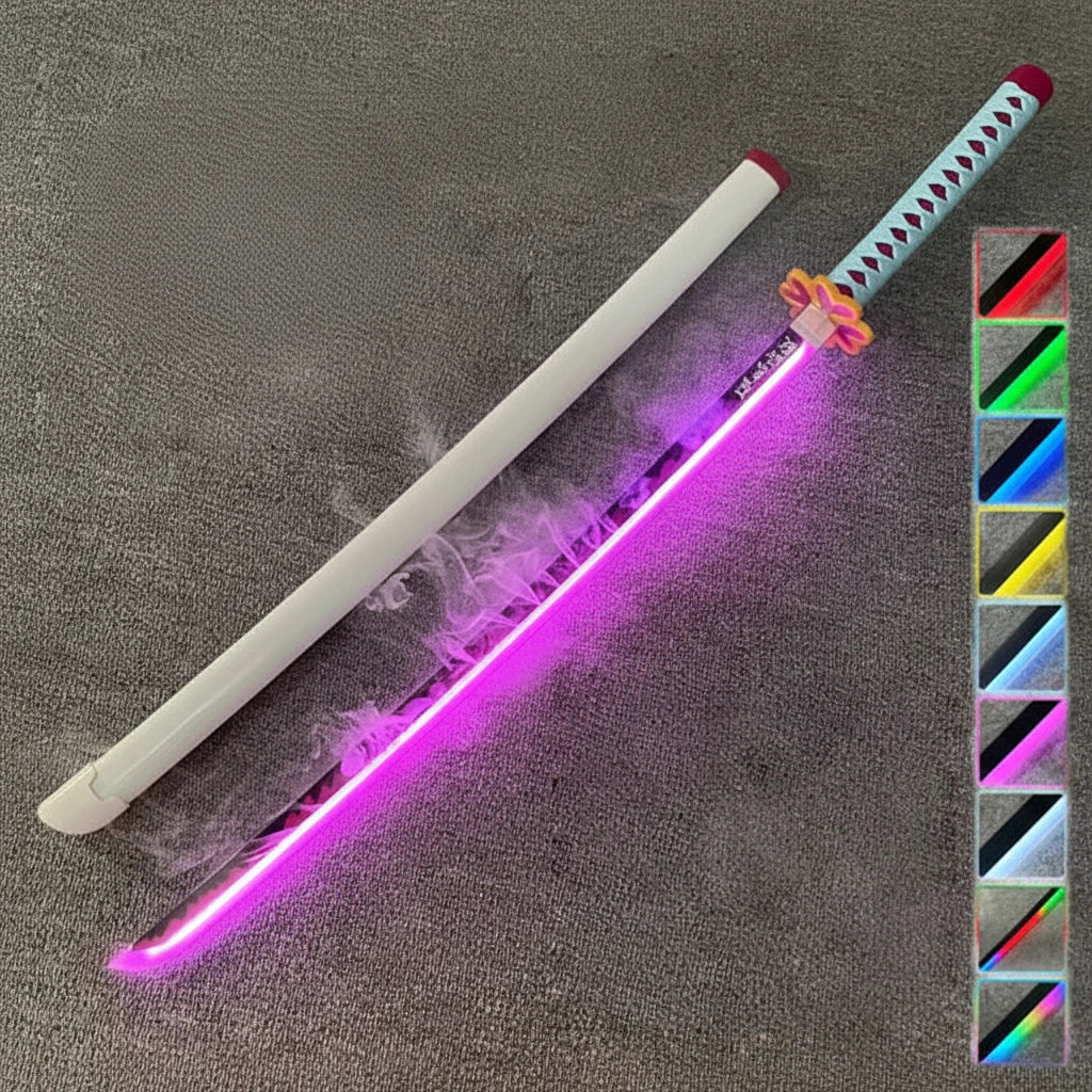 Mitsuri LED Katana With Smoke Mist – Demon Slayer 103cm Multi-Color LED katana with Smoke