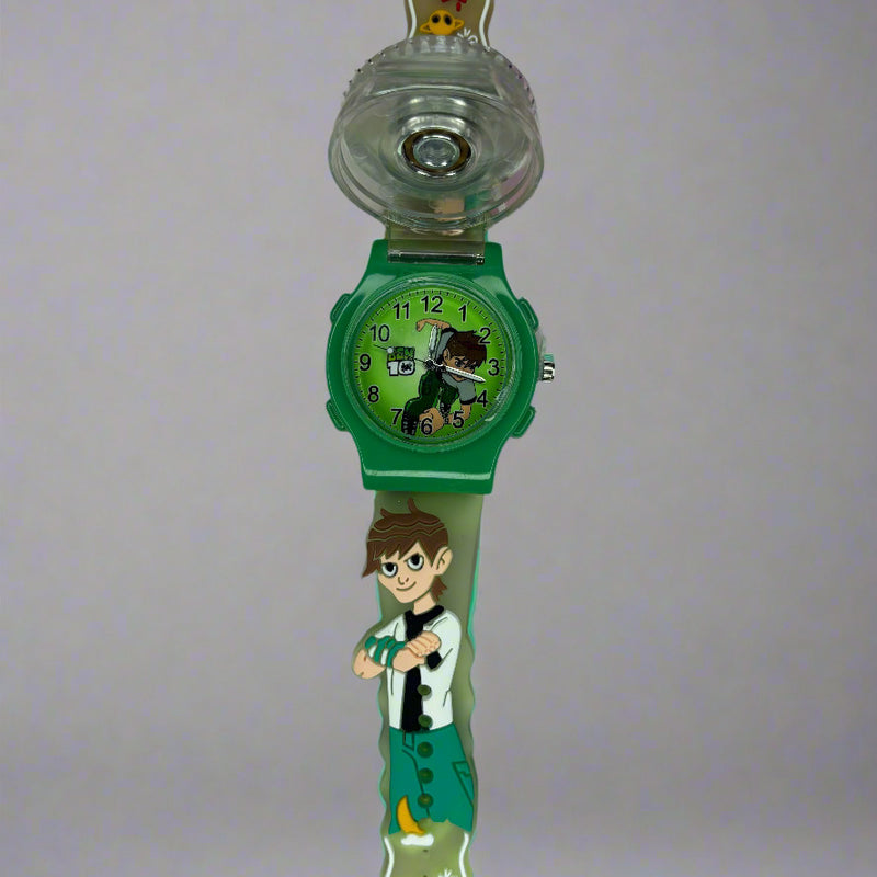 Cartoon style spinning and glowing analog watches for kids - 1 Piece (Random Color) - Project M Shop