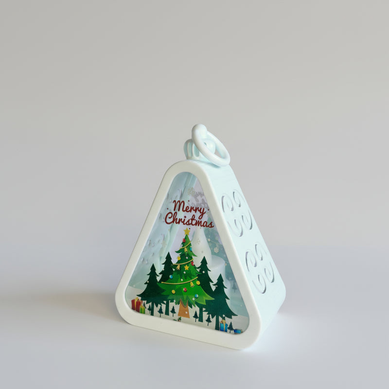 Christmas Tree Triangle Shaped Lantern LED Light For Decoration - For Indoor Use (White) - Project M Shop
