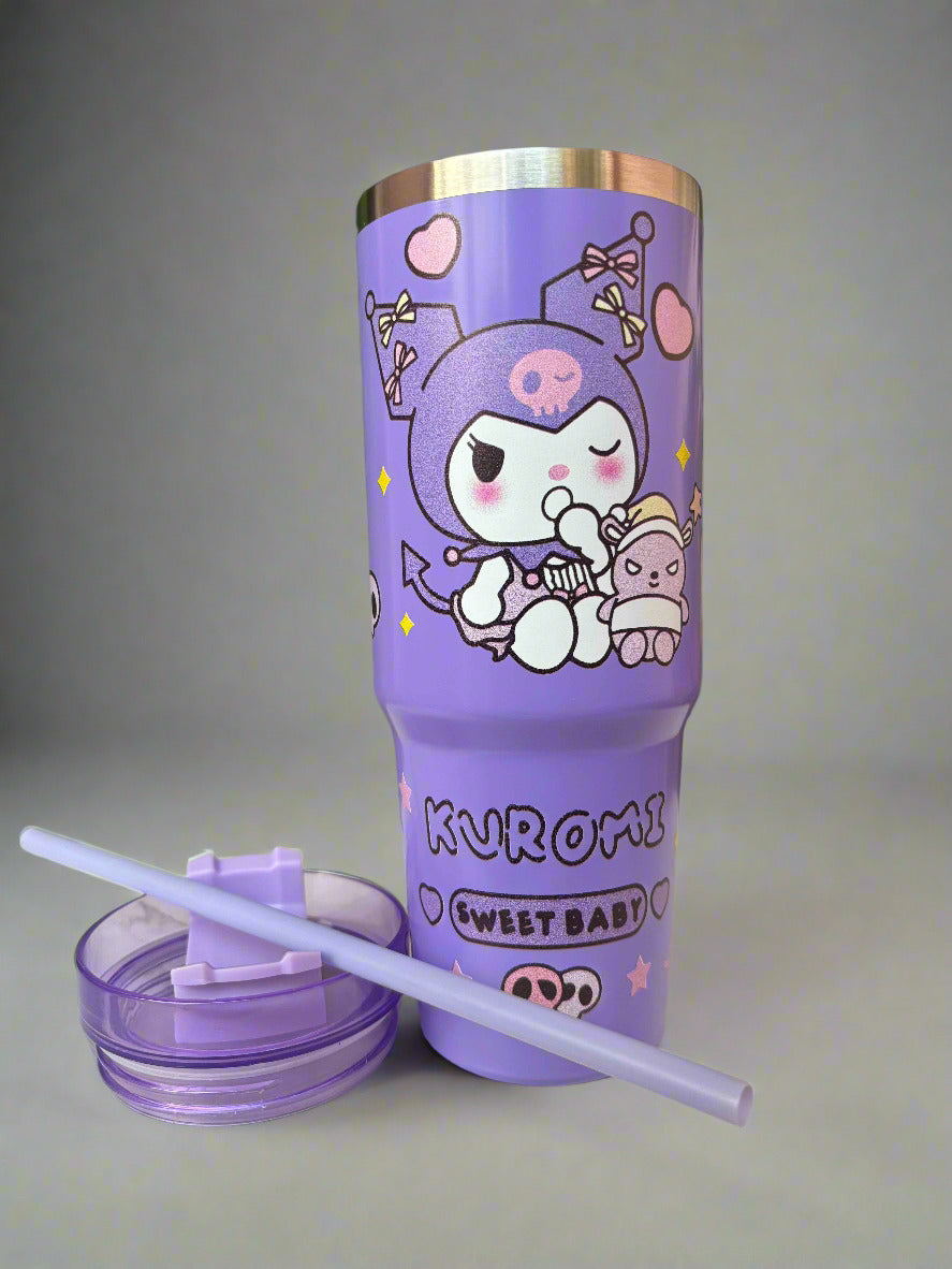 Kuromi Stainless Steel Tumbler 900ml – Durable Fan Drinkware