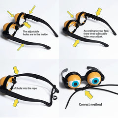 Children Horror Eyeball Dropping Glasses Funny Prank Toy - Novelty Gift For Halloween