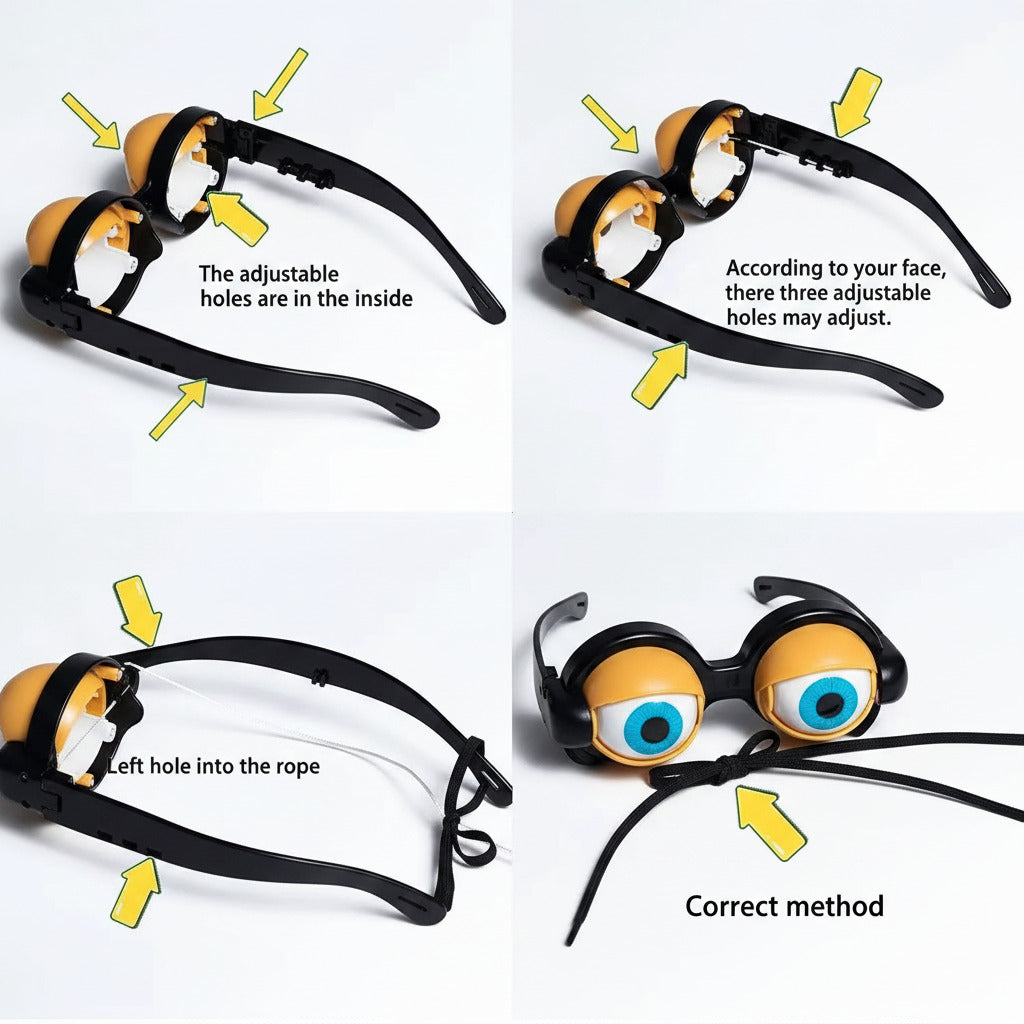 Children Horror Eyeball Dropping Glasses Funny Prank Toy - Novelty Gift For Halloween