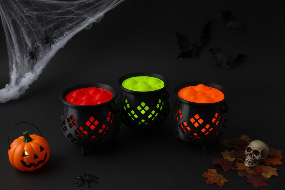 Witch Cauldron LED Light Decor (Set of 3) | Halloween Party Decoration India
