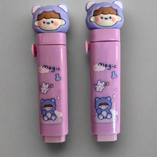 Cute bear girl push-pull eraser - combo of 2 - Project M Shop