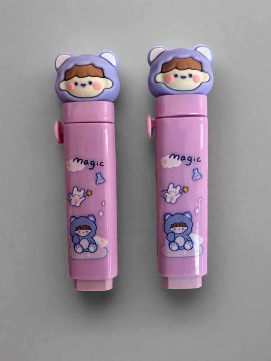 Cute bear girl push-pull eraser - combo of 2 - Project M Shop