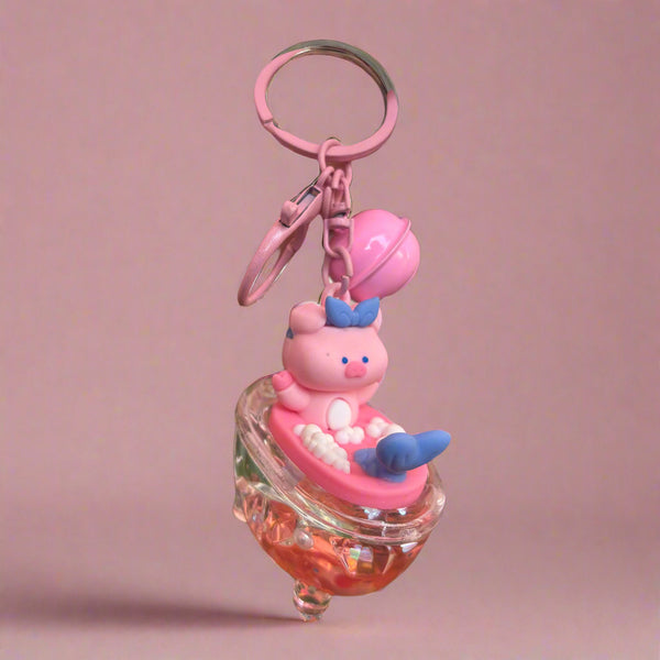 Pink Sanrio Acrylic Keychain with Bell - High Quality Accessory - Project M Shop