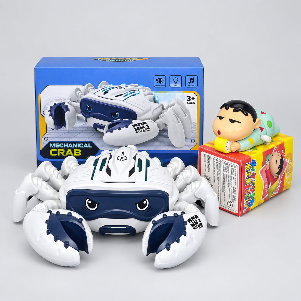 Electric Musical Crawling Crab + Shinchan Crawling Toy Combo - photo 3