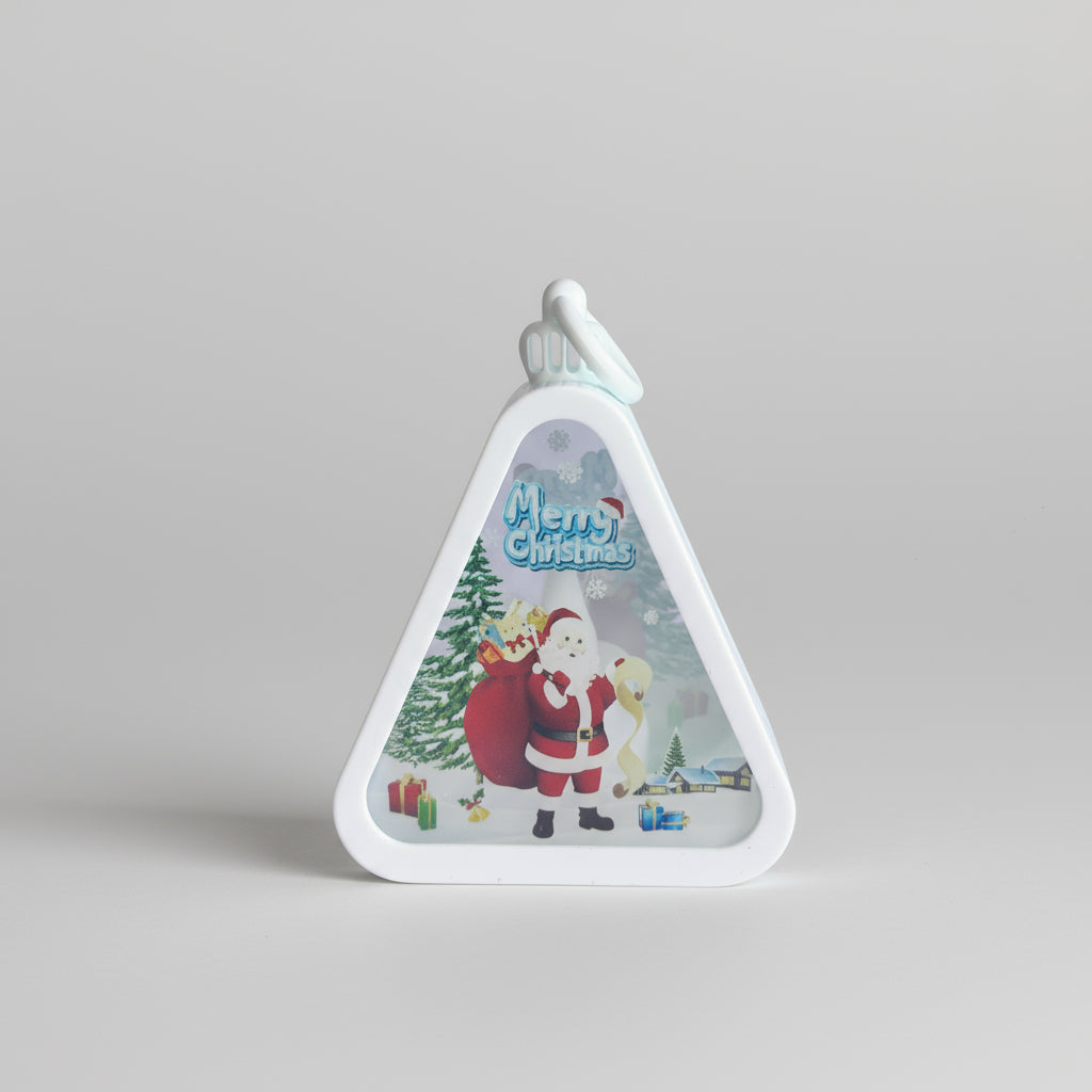 Santa Christmas Triangle Shaped Lantern LED Light For Decoration - For Indoor Use (White) - Project M Shop