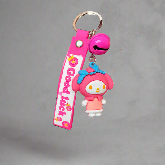 My Melody Keychain with Bell - PVC Rubber Keychain - Project M Shop
