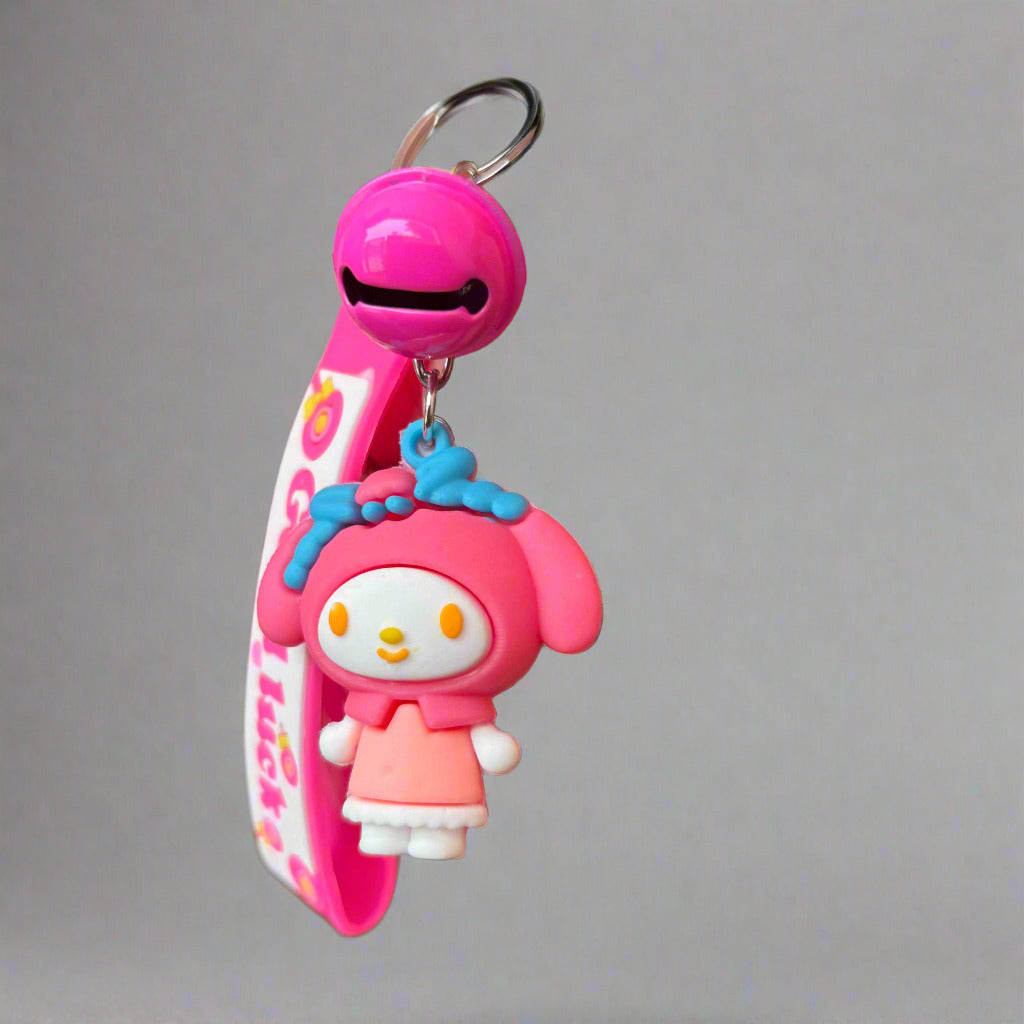 My Melody PVC Keychain with Bell – Sanrio Charm