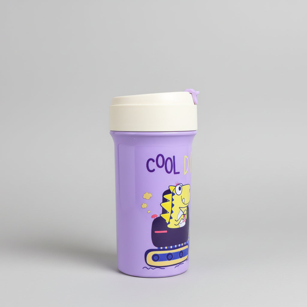 Dinosaur Printed Plastic Water Bottle For Kids - 400 ML - Project M Shop