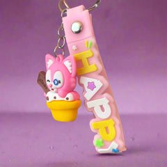 Pinkfong PVC Rubber Keychain in Tub with Strap - Project M Shop