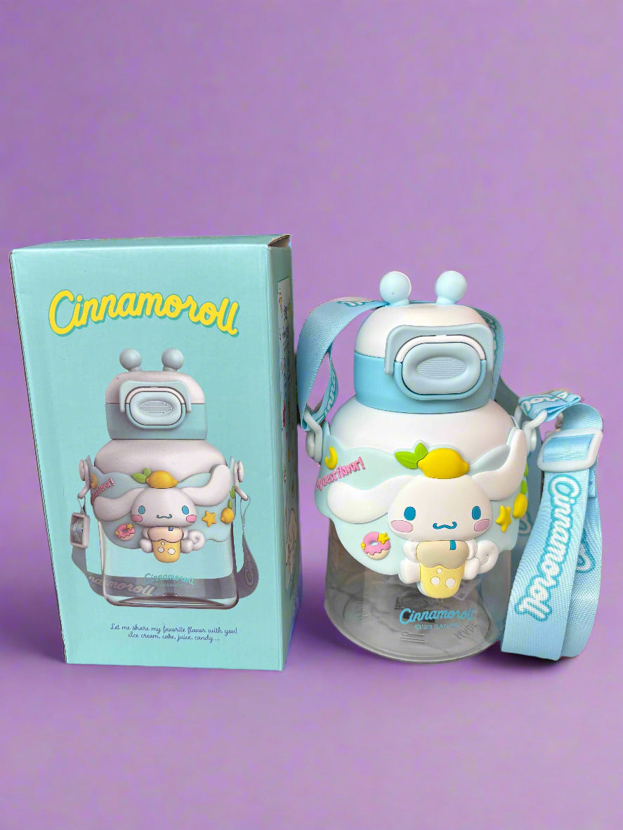 Cinnamoroll Water Bottle 700ml – Spill-Free Flip-Top Sipper