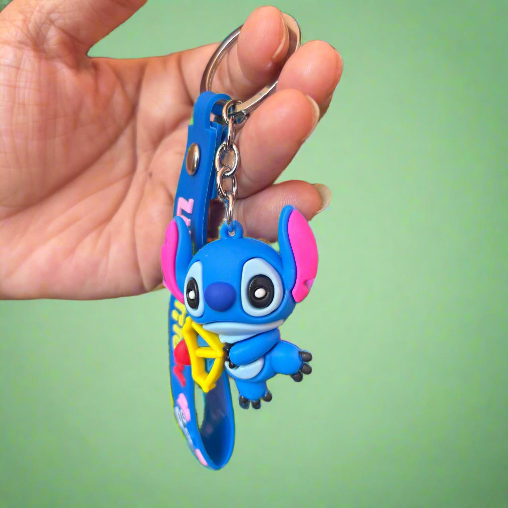 Stitch Keychain with Strap - PVC Rubber Design - Project M Shop