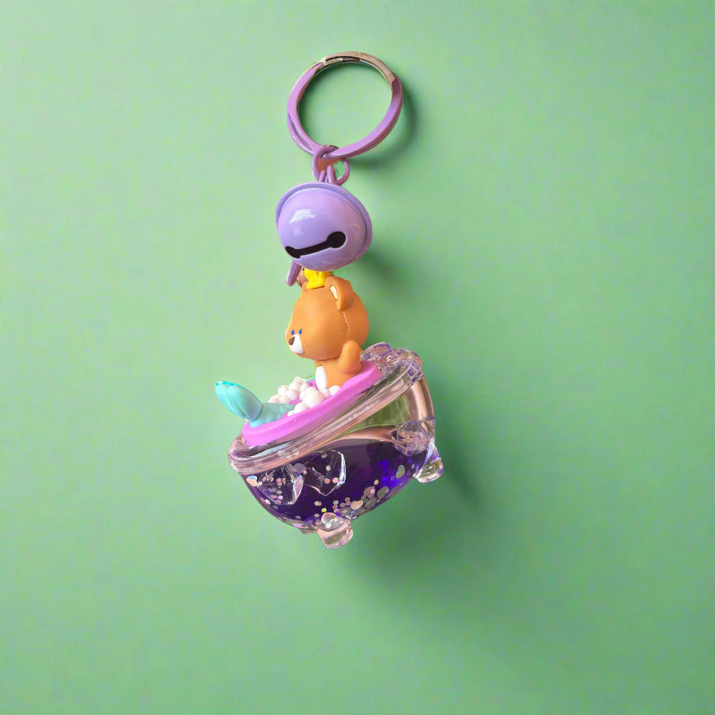 Sanrio Character Acrylic Keychain with Bell – Glossy Charm