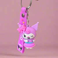 Purple Kuromi PVC Keychain – Monochrome Sanrio Charm