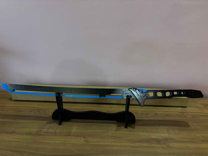Led Light Glowing Chinese Style Katana Wooden Sword - Blue Color - Project M Shop
