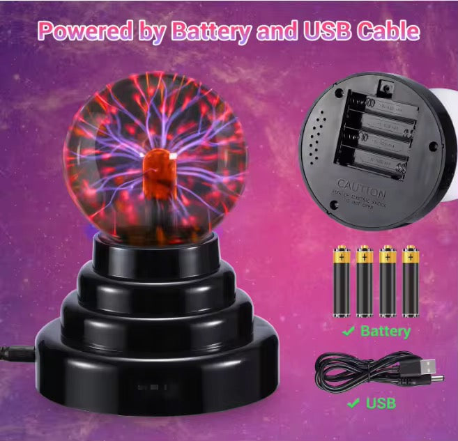Plasma Ball Lamp 3 Inch – Touch-Reactive LED Desk Decor